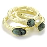 SHEILA FAJL Emerald 18k Gold-Plated Ring, Size