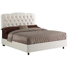 Shantung Fancy Tufted Complete Bed, KING, PARCHMENT by Home Decorators Collection