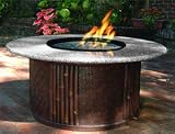 Tradewinds Chat Height Fire Pit - Propane - Gas Logs - Pebble Granite