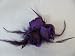 Purple Bridesmaid Dress Elegant Purple silky Triple rose,Feathers & Glitter detail Fascinator,Corsage set on Brooch pin & ponio band .Ideal Wedding, special occasion ,