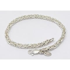 K�nigskettearmband, vierkant 3,5mm x 3,5mm - massiv 925 Silber, L�nge w�hlbar 16-25cm