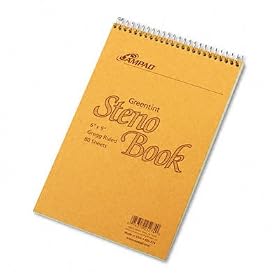 New-Spiral Steno Book Gregg Rule 6 x 9 Green Tint Case Pack 9 - 442512