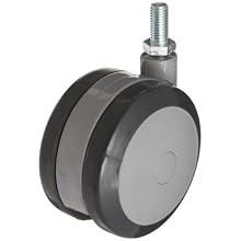 RWM Casters TwinWheel Stem Caster, Swivel, Polyurethane Wheel, 220 lbs Capacity, 4" Wheel Dia, 1-1/4" Wheel Width, 4-1/2" Mount Height, 1/2" Stem Dia, 1" Stem Height