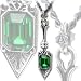Sucre Vert Absinthe Spoon with Emerald Green Swarovski Crystal Pendant Necklace