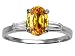 1.18 cts Genuine Yellow Sapphire and Diamond Engagement Ring - 14kt White or Yellow Gold