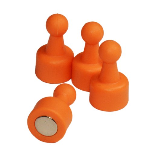 CMS NeoPin® 24-Count Orange Magnetic Push Pins - Can Hold up to 16 Pages of 20 lb Papers