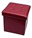 Fsobellaleo Faux Leather Folding Storage Ottoman Footrest Stool Coffee Table Red15