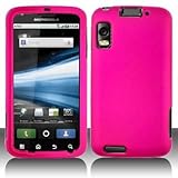 Pink Hard Plastic Rubberized Case Cover for Motorola Atrix MB860