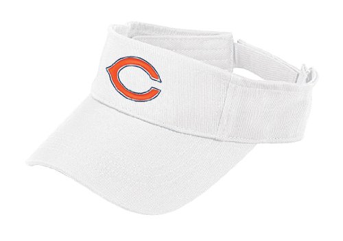 NFL Men's End Zone White Visor - W004Z (Chicago Bears, One Size Fits All)
