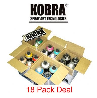 KOBRA Aerosol Spray Paint, 400ml, 18 Pack Deal