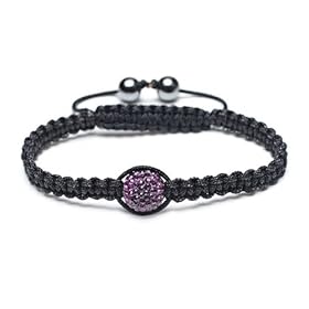 Bling Jewelry Shamballa Bracelet Purple Amethyst Color Swarovski Crystal Bead 12mm: Jewelry