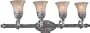Minka Lavery Europa 5764-2560-84 Large Reversible 4-LT 400w (9"H x 33"W) Vanity Lighting in Nickel