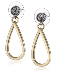 Kensie "Holy Holly" Mixed Metal-Plated Small with Crystal Stones Teardrop Earrings