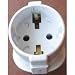 GenieWish European Schuko / Shuko 2 Pin Plug to UK, British, Cyprus, Gibraltar, Hong Kong, Kenya, Kuwait, Malaysia, Malta, Mauritius, Nigeria, Pakistan, Singapore, Seychelles, Sri Lanka, UAE 3 Pin Plug Travel Adaptor Adapter Converter Convertor Mains Socket (White)