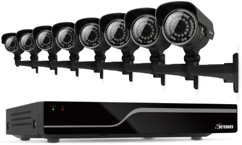 DEFENDER 21031 SENTINEL 8-Channel Smart Security DVR with 8 Ultra Resolution Outdoor Security Cameras