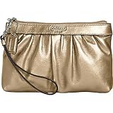 Coach Leah Leather Wristlet Cosmetic Case Bag Gold
