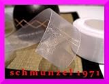 SCHLEIFENBAND Geschenkband DEKOBAND 50m x 40mm WEISS / WEIß Organza Chiffon Antennenband Antennenschleife Organzaband Hochzeit