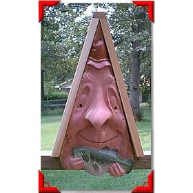 Gnome Birdhouse - Painted Fisherman by Woodside Gardens