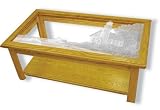 Oak Glass Top Coffee 15 high
