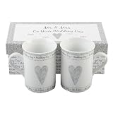 Beautiful Set of Wedding Day Fine Porcelain mugs - Make An