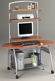 Computer Workcenter with Mobile Desk in Medium Cherry - Mayline Office Furniture