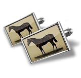 Cufflinks "Black Horse" - Hand Made Cuff Links