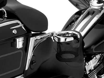 Kuryakyn Mounted Passenger Drink Holder with Basket - Right Side/Chrome