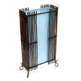 EXP Handmade Natural Bamboo Branch Table / Desk Lamp With Teal Silk