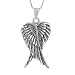 Sterling Silver Oxidized Angel Wings Necklace