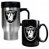 NFL Oakland Raiders Travel Mug & Ceramic Mug Set - Primary Logo