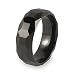 Polished Faceted Black Plated Tungsten Carbide Ring (8.0mm) - Sizes 8 - 13