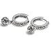 Sterling Silver Huggie Hoop Earrings with Clear CZ - Size: 3mm x 16mm