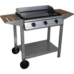 Plancha 3 br�leurs sur chariot Mandar...
