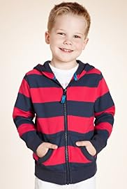 Cotton Rich Bold Striped Hooded Sweat Top