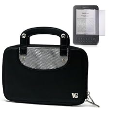Black Executive Leather case for Amazon Kindle 6 Inch latest generation with handle + Kindle Screen Protector Screen Guard