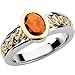 14K Two-Tone Gold Mexican Fire Opal and Diamond title=