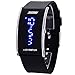 Water Resistant LED Digital Display Alloy Case Silicone Band Arced Dial Sport Electronic Wrist Watch