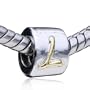 Golden Letter L European Bead Fits Pandora Charm