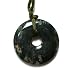 Moss Agate Polished Gemstone Donut Pendant on Adjustable Silk Choker