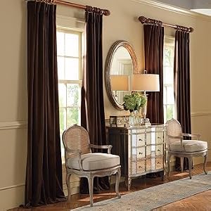 Jackson Velvet Draperies - Brown, 108"L x 48"W - Frontgate