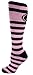 MOXY Socks Knee-High Black and Pink Striped Kettlebell Socks