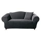 41e7L5BBRYL. SL160  Stretch Stone Sofa Slipcover   Black