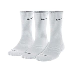 Nike Men's Dri-Fit Half Cushioned Crew Socks 3 Pack SX4827 White XL