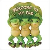 WELCOME TO MY PAD FROG DOOR WALL PLAQUE KEY HOLDER HOOK