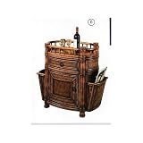 All new item Island inspired accent table bombe chest console table with rattan inlay