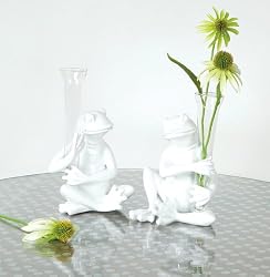 Pack of 4 Lime Light Playful Frog Flower Vases