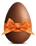 Wallmonkeys WM102048 Easter Chocolate Egg with Orange Ribbon Bow Peel and Stick Wall Decals (24 in H x 19 in W)