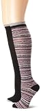 Jessica Simpson Womens Heart Fairisle and Solid 2 Pair Knee High Sock Pack
