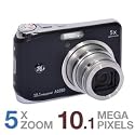 GE A1050-BK 10MP Digital Camera with 5X Optical Zoom and 2.5 Inch LCD with Auto Brightness- Black