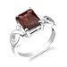 Sterling Silver 4.00 cts Radiant Cut Garnet Ring Size 8